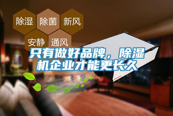 只有做好品牌，除濕機企業才能更長久