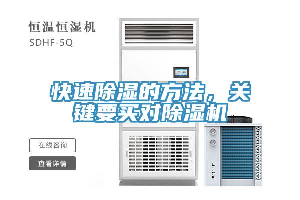 快速除濕的方法，關鍵要買對除濕機