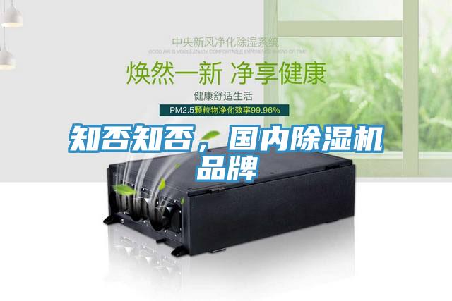 知否知否，國內除濕機品牌