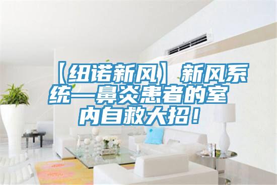 【紐諾新風】新風系統—鼻炎患者的室內自救大招！