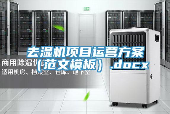去濕機項目運營方案(范文模板).docx