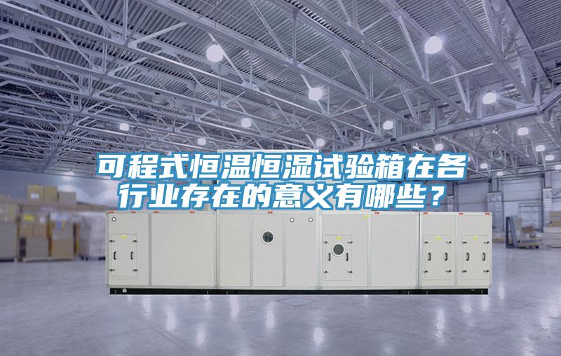 可程式恒溫恒濕試驗箱在各行業存在的意義有哪些?