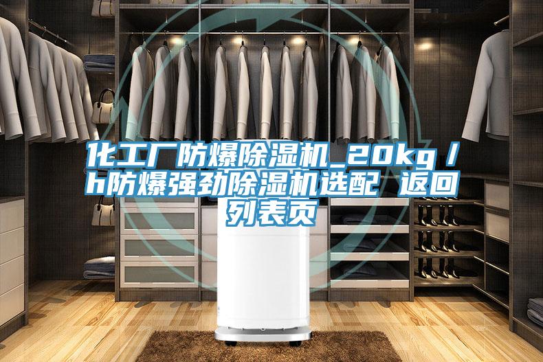 化工廠防爆除濕機(jī)_20kg/h防爆強(qiáng)勁除濕機(jī)選配 返回列表頁