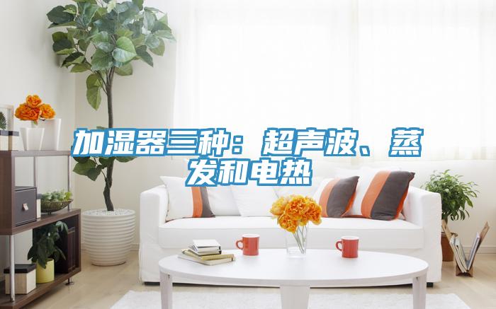 加濕器三種：超聲波、蒸發和電熱